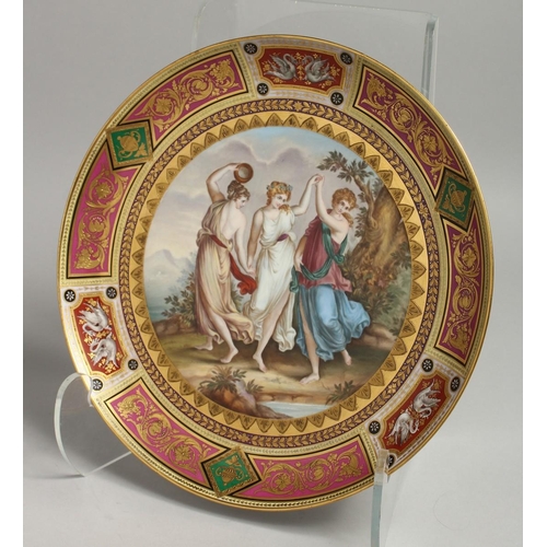 1184 - A SUPERB 19TH CENTURY VIENNA CIRCULAR PLATE 