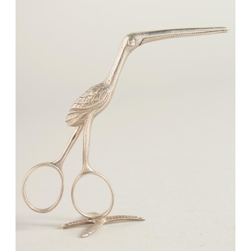 1914 - AN UNUSUAL PAIR OF GEORGE III STORK TWEEZERS OR SCISSORS. London 1790