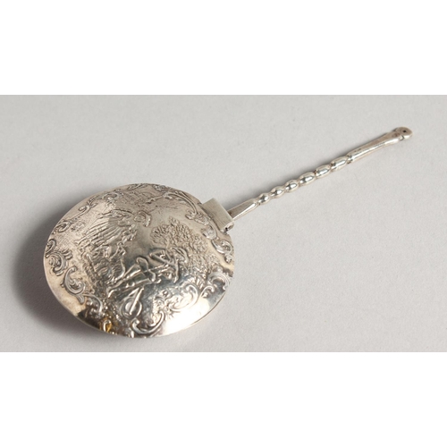 1917 - A MINIATURE DUTCH SILVER WARNING PAN.