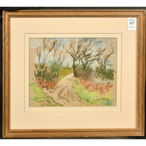 117 - Paul Maze (1887-1979), Landscape, a lane through the trees, pastel, signed, 6.5