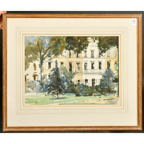 120 - Cosmo Clark (1897-1967) British, A building through the trees, watercolour, signed and dated July 19... 