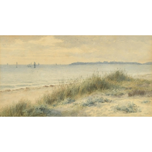 122 - G.M. de L' Aubiniere (1860-1920) British, From the dunes looking out to sea, watercolour, signed and... 