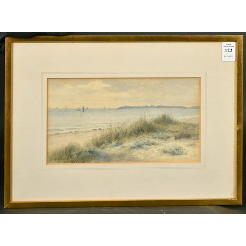 122 - G.M. de L' Aubiniere (1860-1920) British, From the dunes looking out to sea, watercolour, signed and... 