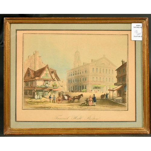 13 - Albert Henry Payne, A view of Baltimore and one of Boston, hand-coloured prints, both 6.25