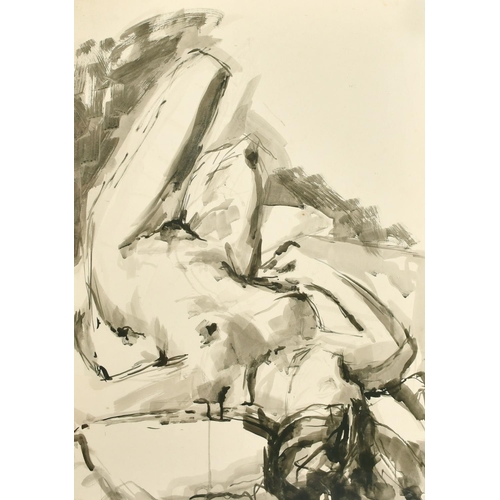 139 - Elizabeth Hadden-Cave (20th Century) A nude figure lying on their back, watercolour, 29.75