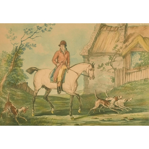 14 - After Charles Vernet, Two fox hunting scenes, coloured prints both 8.25