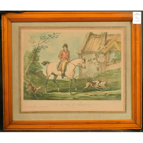 14 - After Charles Vernet, Two fox hunting scenes, coloured prints both 8.25