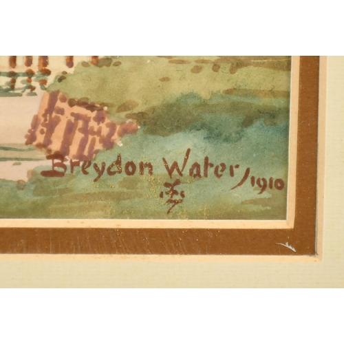 141 - A pair of watercolours, sailing boats at Lowestoft and Breydon Water, both inscribed and dated, 4.75... 