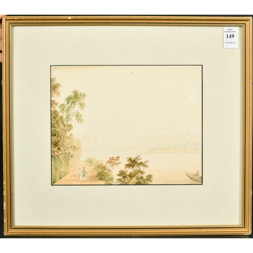 149 - Attributed to John Dugmore of Swaffham (1793-1871) A view of Florence from the Corsini Gardens, penc... 