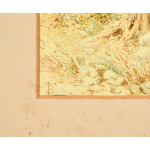 186 - Attributed to Miles Birket Foster (1825-1899) British, A shepherd and flock by a pond, watercolour, ... 