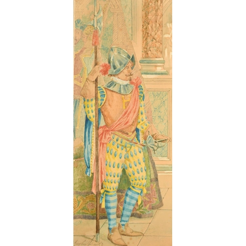 194 - George Cruickshank Junior (1842-1909) British, A Palace guard, watercolour, signed, 11.5