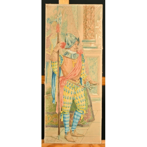 194 - George Cruickshank Junior (1842-1909) British, A Palace guard, watercolour, signed, 11.5