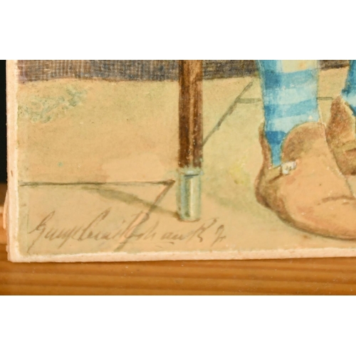 194 - George Cruickshank Junior (1842-1909) British, A Palace guard, watercolour, signed, 11.5