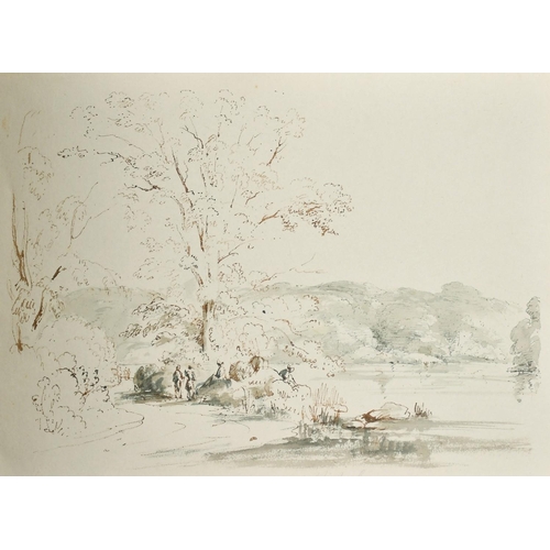 195 - English School circa 1830, Landscape drawings of views in the Southern Counties, ink and wash, most ... 