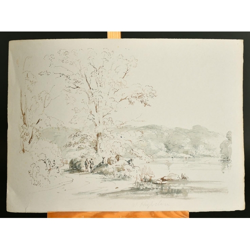 195 - English School circa 1830, Landscape drawings of views in the Southern Counties, ink and wash, most ... 