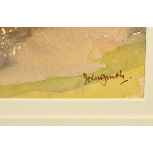 202 - John F. Mole (20th Century), 'Evening at Fowey', watercolour, signed, exhibition label verso, 11