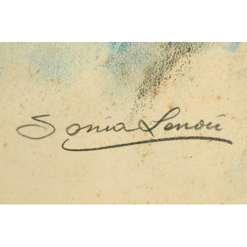 207 - Sonia Lenon, French, a pastel study of a young girl and her dog, signed, 24
