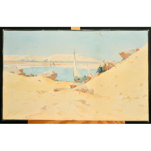 209 - Augustus Osborne Lamplough (1877-1930), 'A Peep at the Nile', watercolour, signed, inscribed verso, ... 