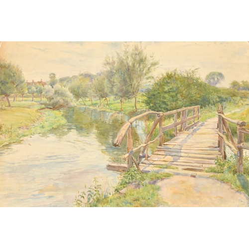 212 - Richard Henry Brock (1871-1943) British, a pair of watercolour scenes of riverside views, one signed... 