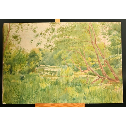 212 - Richard Henry Brock (1871-1943) British, a pair of watercolour scenes of riverside views, one signed... 