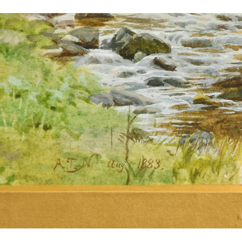 219 - Arthur Trevethin Nowell (1862-1940) British, a pair of watercolour views of river scenes, signed wit... 