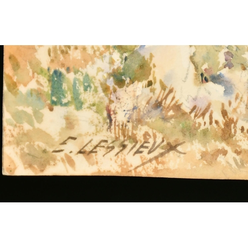 220 - Ernest-Louis Lessieux (1848-1925) French, 'La Corniche Sous Roquebrune', watercolour, signed, 11.25