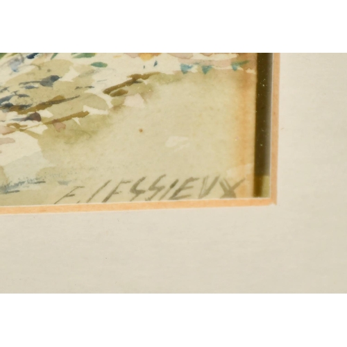 221 - Ernest-Louis Lessieux (1848-1925) French, a Mediterranean coastal view, watercolour, signed, 5.25