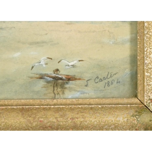 225 - S. Carter, Circa 1884, a view of a J-Class yacht, watercolour, signed and dated, 7.5