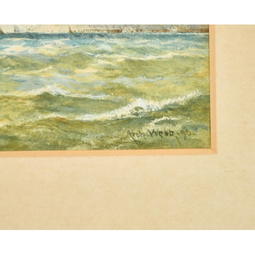225 - S. Carter, Circa 1884, a view of a J-Class yacht, watercolour, signed and dated, 7.5