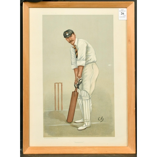 26 - A vanity fair print of 'Hampshire' cricket, 14.75