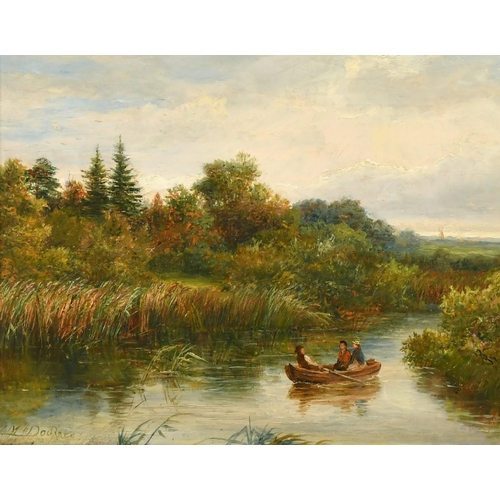 306 - Mark Edwin Dockree (19th Century) British, a pair of oil on board views, 'Barton Broad' and 'Wroxham... 