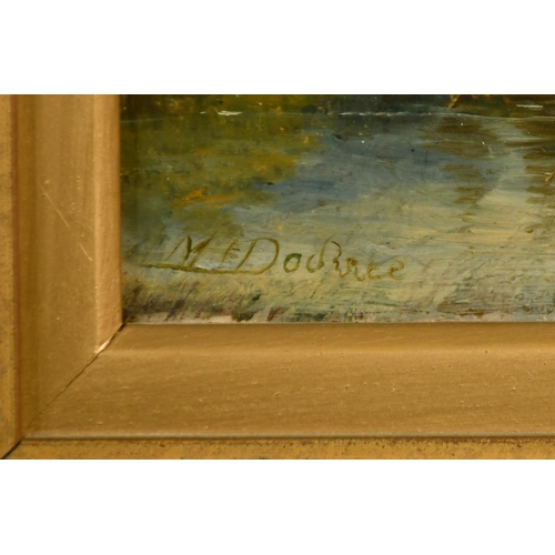 306 - Mark Edwin Dockree (19th Century) British, a pair of oil on board views, 'Barton Broad' and 'Wroxham... 