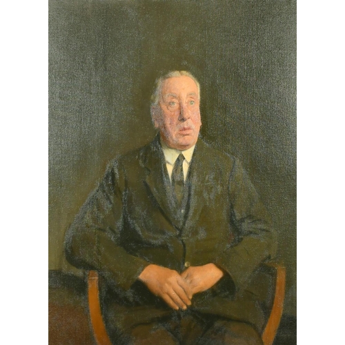 338 - Early 20th Century, Portrait of a seated gentleman, oil on canvas, 45