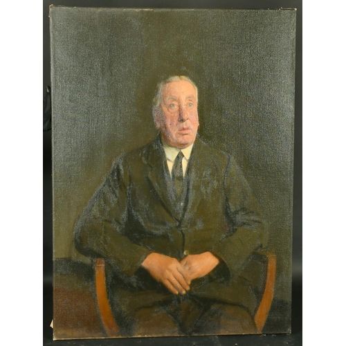 338 - Early 20th Century, Portrait of a seated gentleman, oil on canvas, 45