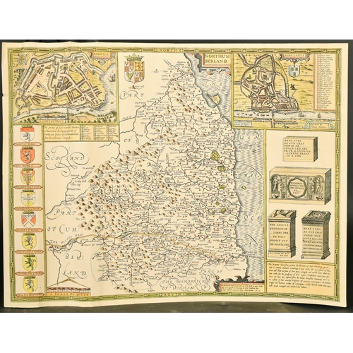 34 - Robert Morden, a period outline coloured map of Leicestershire, 15.5