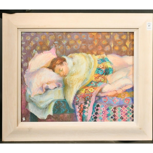 43 - Moira Beatty (1922-2015) a pastel study of a sleeping child, signed, 15