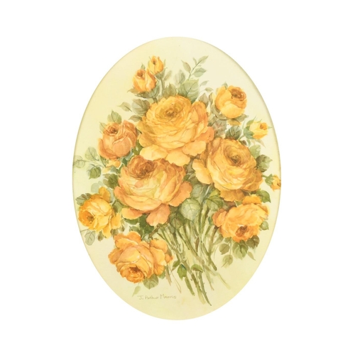 490 - James Arthur Morris (20th Century) British, yellow roses, watercolour, signed, 11