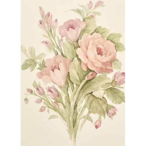 496 - James Arthur Morris (20th Century) British, a study of pink roses, watercolour, 14