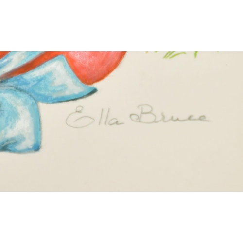 71 - Ella Bruce (20th Century) Two chicks, one egg, watercolour, signed in pencil, 7