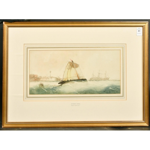 83 - Richmond Markes (fl.1860-1890) British, 'Off the South Coast', marine scene, watercolour, 6.25