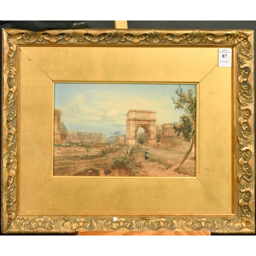 87 - 19th Century Italian School, View of the Colosseum, Rome, watercolour, indistinctly signed, 6