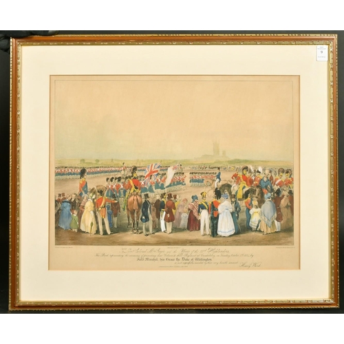 9 - A hand coloured print, published by Henry Ward after H. Martens, The ceremony of presenting new colo... 