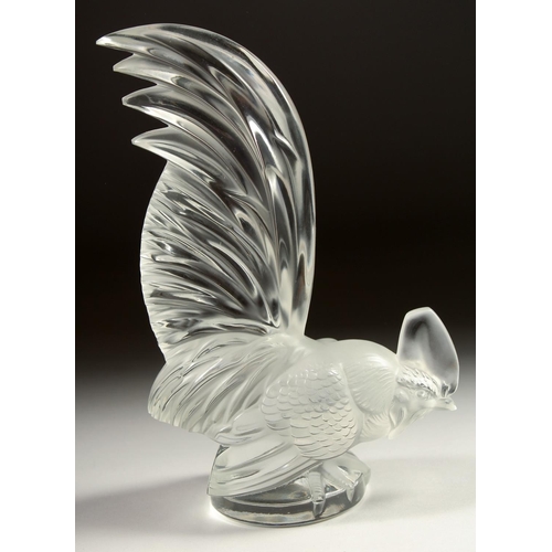 1079 - A GOOD LALIQUE COCKEREL Signed, Lalique, France.