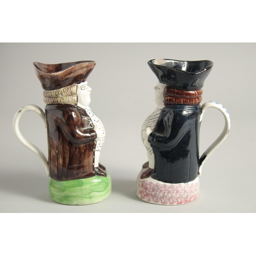 1126 - TWO SMALL TOBY JUGS. 7ins high.