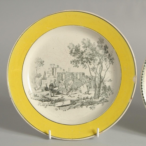 1181 - THREE 18TH - 19TH CENTURY FRENCH PLATES. 7.5ins - 8ins diameter.