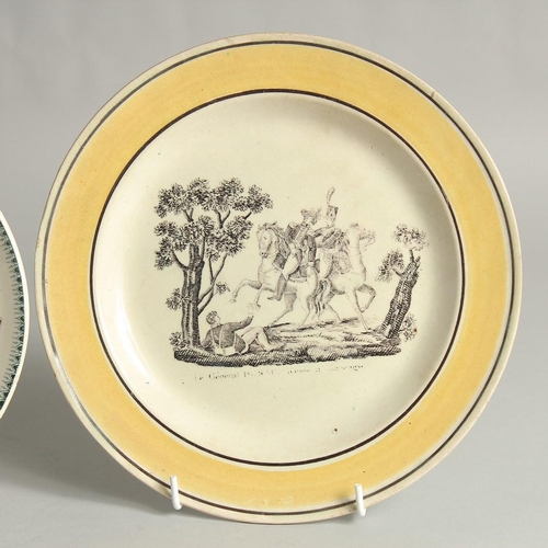 1181 - THREE 18TH - 19TH CENTURY FRENCH PLATES. 7.5ins - 8ins diameter.