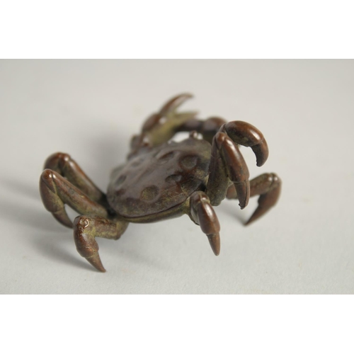 1247 - A JAPANESE BRONZE CRAB. 2ins.