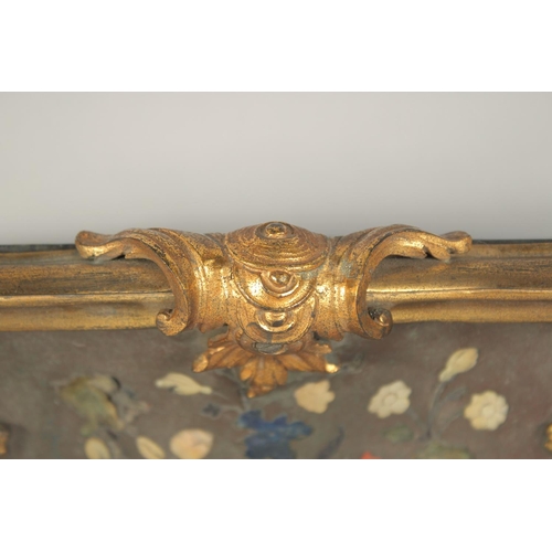 1311 - A GOOD LOUIS XVI PERIOD CLOCK BRACKET with ormolu mounts, acanthus scrolls, the panels inlaid with f... 