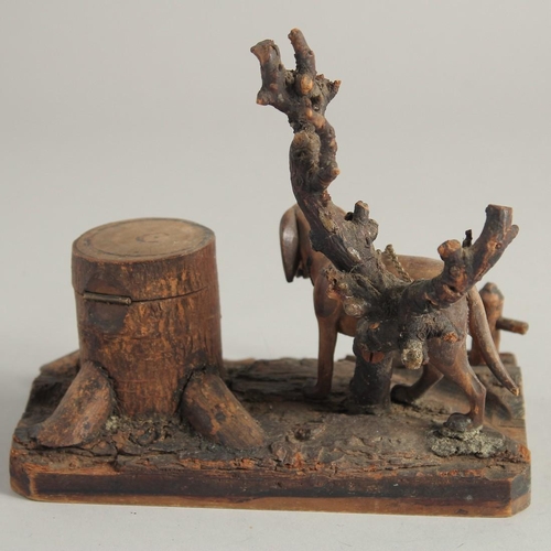 1409 - A BLACK FOREST CARVED WOOD 