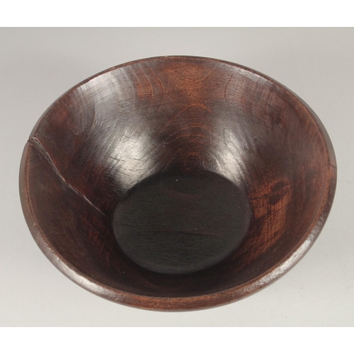 1431 - A TREEN BUTTER BOWL 10ins diameter.